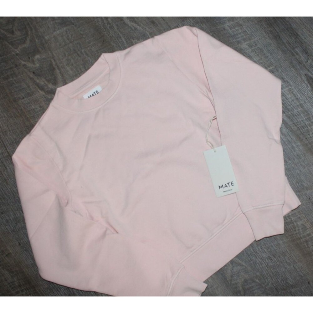 MATE the Label Pale Pink Shrunken Crewneck Sweatshirt